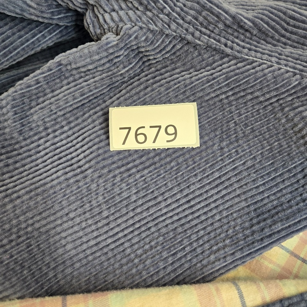 LL Bean Shirt Jacket Womens XS Blue Corduroy Plaid Flannel Lined Shacket - Picture 9 of 9